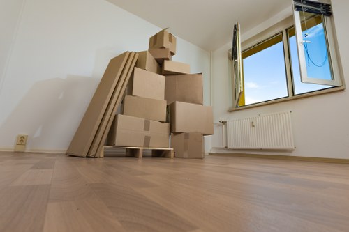 Preparing boxes and furniture for a home move in Harringay