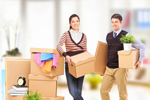 Variety of cardboard packing boxes and materials for moving in Harringay