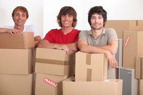Local office removal team transporting business equipment in Harringay