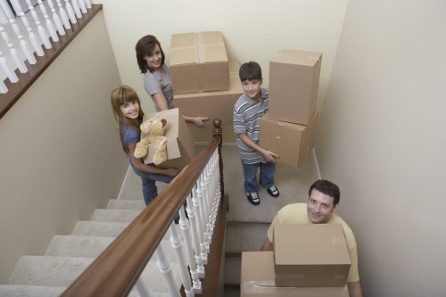 Professional mover securing items safely inside a van